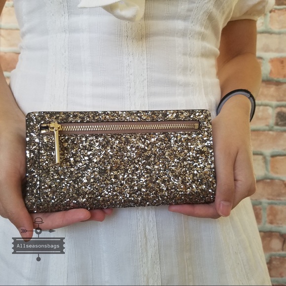 Kate spade large slim bifold wallet glitter - Picture 3 of 7
